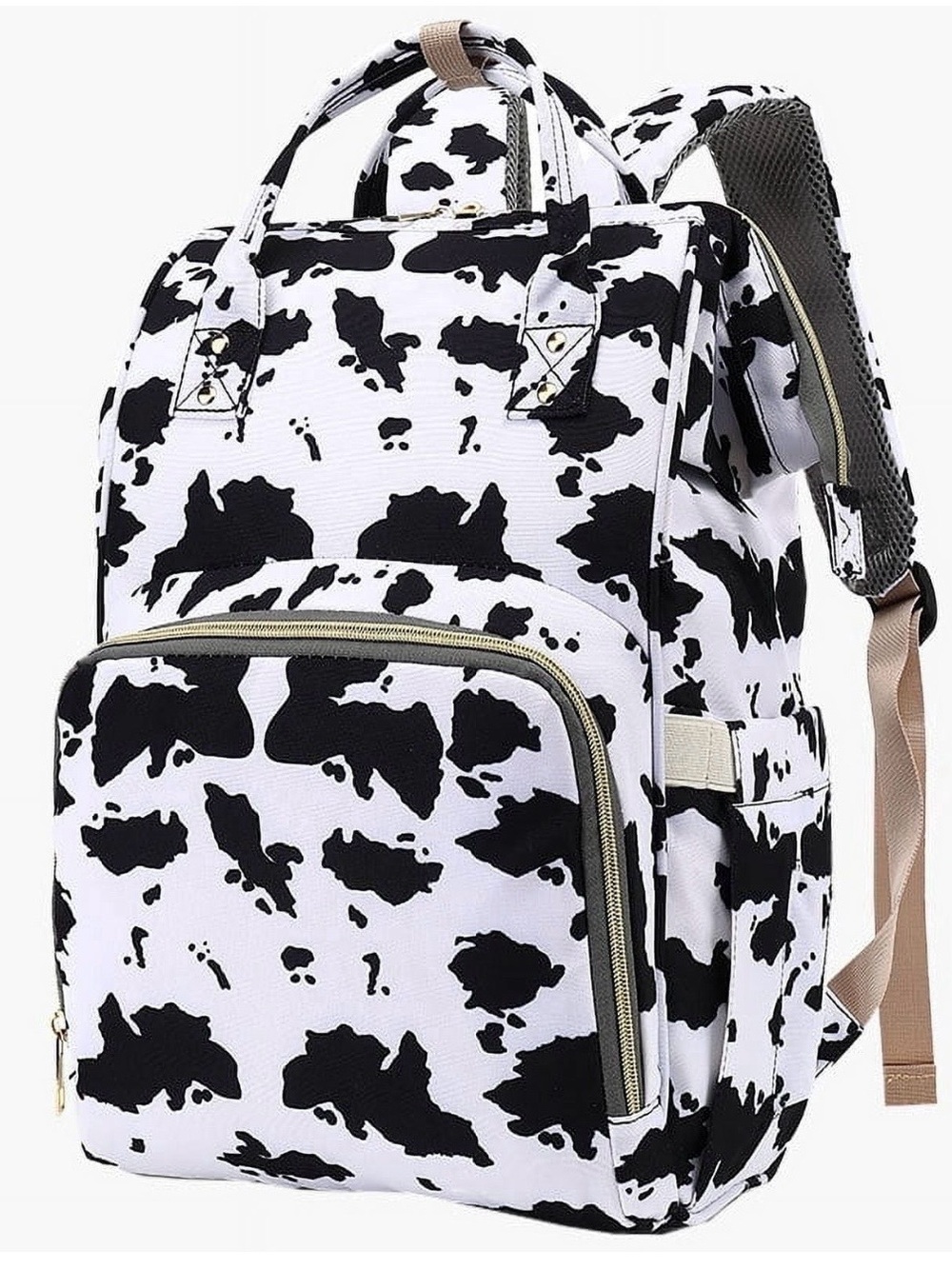 Cow Print Baby Bag Backpack - Black & White